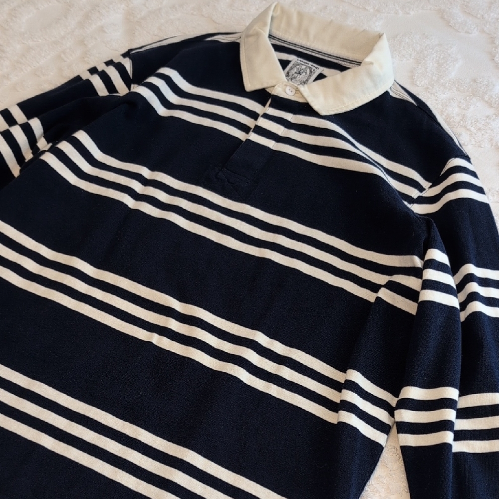 Land's End Men's Long-sleeve Rugby Polo Shirt Size XXL / 50-52